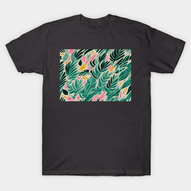 Boho floral Leaf design T-Shirt by puravidavisions